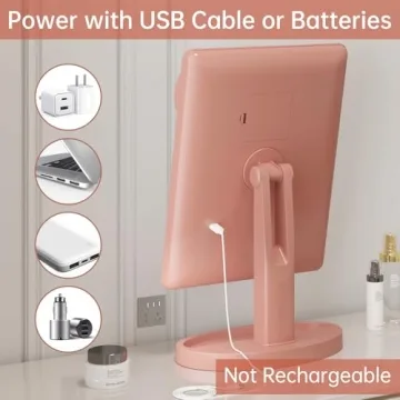 FUNTOUCH Oversized Lighted Makeup Mirror with 10X Magnification