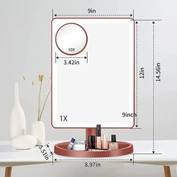 FUNTOUCH Oversized Lighted Makeup Mirror with 10X Magnification