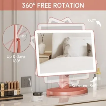 FUNTOUCH Oversized Lighted Makeup Mirror with 10X Magnification