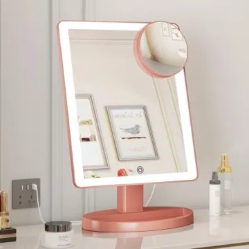 FUNTOUCH Oversized Lighted Makeup Mirror with 10X Magnification