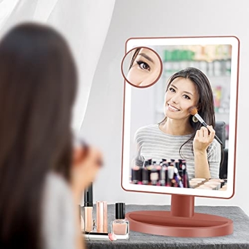 FUNTOUCH Oversized Lighted Makeup Mirror with 10X Magnification