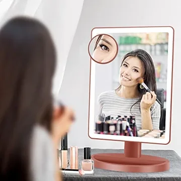FUNTOUCH Oversized Lighted Makeup Mirror with 10X Magnification