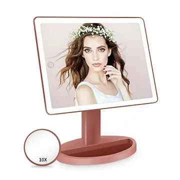 FUNTOUCH Oversized Lighted Makeup Mirror with 10X Magnification