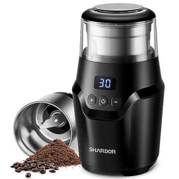SHARDOR Adjustable Coffee Grinder Electric with Time-Memory Adjustment and Super Silent Operation fo...