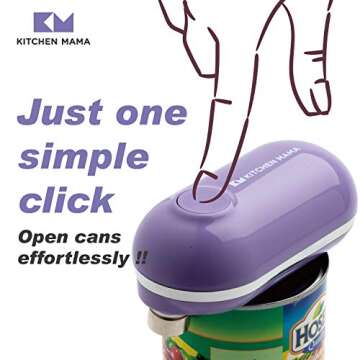 Kitchen Mama Mini Electric Can Opener: Open Cans with A Simple Push of Button - Ultra-Compact, Mini-...