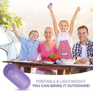 Kitchen Mama Mini Electric Can Opener: Open Cans with A Simple Push of Button - Ultra-Compact, Mini-Sized Space Saver, Portable, Smooth Edge, Food-Safe, Battery Operated (Purple)