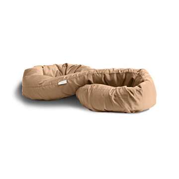 Huzi Infinity Pillow - Travel Neck Pillow - Versatile Soft 360 Support Scarf - Machine Washable - Home Travel Flight Road Trips (Tan)