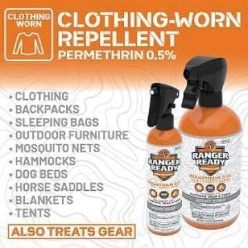 Ranger Ready Repellents P2Pak Permethrin + Picaridin Tick & Insect Repellent, Scent Zero, 8 Fl Oz. (Pack of 2)