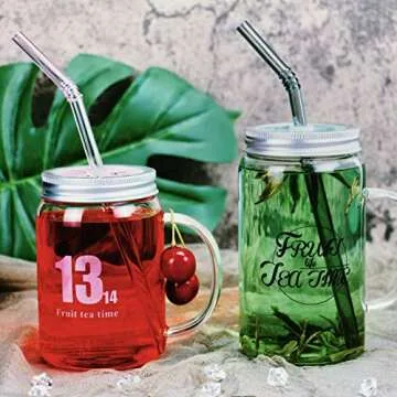 Colored Reusable Glass Straws - Eco Friendly & BPA Free