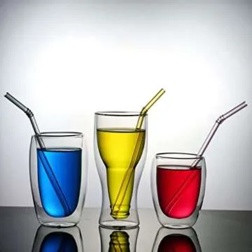 Colored Reusable Glass Straws - Eco Friendly & BPA Free