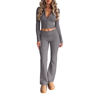 LILLUSORY 2 Two Piece Sets Women Fall Fashion Casual Trendy Sexy Clothes