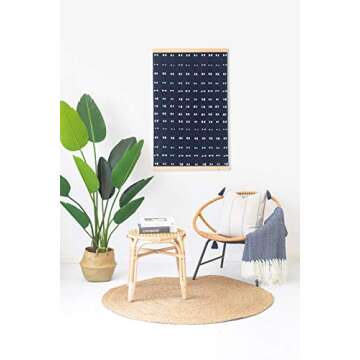 Hofdeco Coastal Decorative Throw Pillow Cover ONLY, for Couch, Sofa, or Bed, Sky Blue Stripe Tassel, 18"x18"