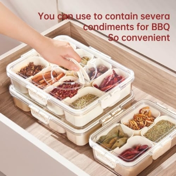 ALEXPRE Divided Serving Tray with Lid for Snacks and Food