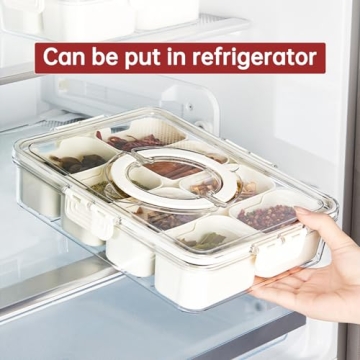 ALEXPRE Divided Serving Tray with Lid for Snacks and Food