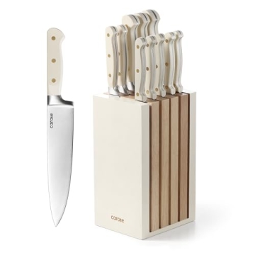 Razor-Sharp CAROTE 11PCS Kitchen Knife Set with Block