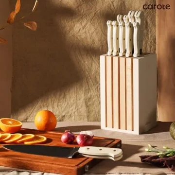 Razor-Sharp CAROTE 11PCS Kitchen Knife Set with Block