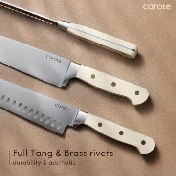 Razor-Sharp CAROTE 11PCS Kitchen Knife Set with Block