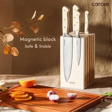 Razor-Sharp CAROTE 11PCS Kitchen Knife Set with Block