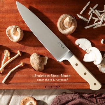 Razor-Sharp CAROTE 11PCS Kitchen Knife Set with Block