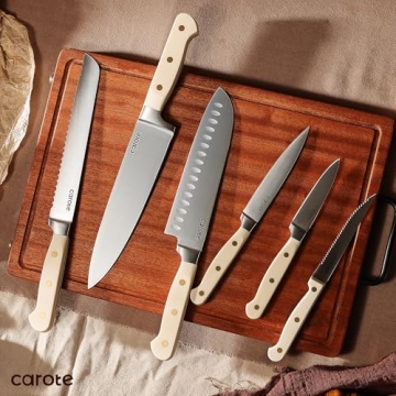 Razor-Sharp CAROTE 11PCS Kitchen Knife Set with Block