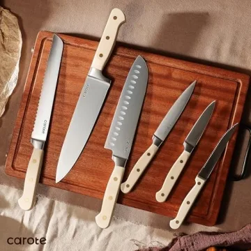 Razor-Sharp CAROTE 11PCS Kitchen Knife Set with Block