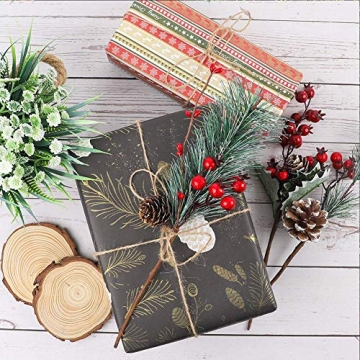 DomeStar 120PCS Pine Cone Red Berry Craft Set