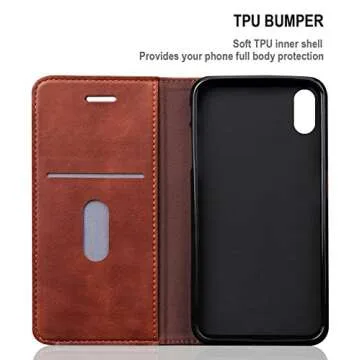 SINIANL iPhone X Leather Wallet Case with Card Slots
