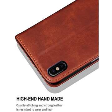SINIANL iPhone X Leather Wallet Case with Card Slots