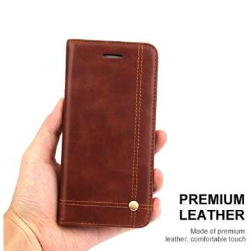 SINIANL iPhone X Leather Wallet Case with Card Slots