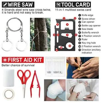 ETROL 22-in-1 Emergency Survival Kit & First Aid Kit, Upgraded Portable Tactical Molle Pouch for Camping, Earthquake, Boat, Hiking, Backpacking - Fire Starter, Tourniquet, Compass, Flashlight and More