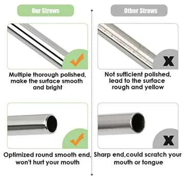 20 Pack Reusable Stainless Steel Metal Straws,10.5" & 8.5" Reusable Drinking Straws with 20 Silicone Tips 5 Straw Brushes 1 Travel Case,Eco Friendly Extra Long Metal Straw Fit for 20 24 30 oz Tumbler