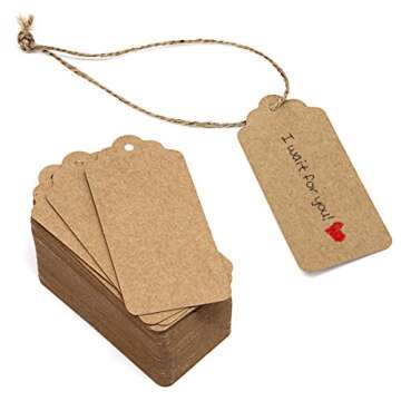 Affordable Kraft Paper Tags and Natural Jute Twine Set for Crafts