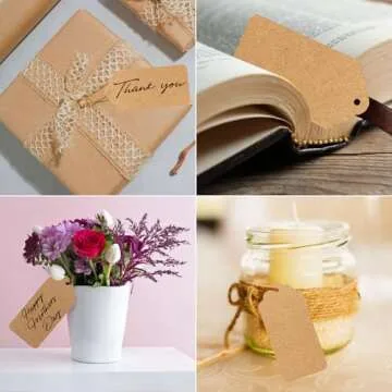 Affordable Kraft Paper Tags and Natural Jute Twine Set for Crafts