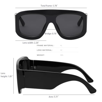 Stylish Haqptul Oversized Square Aviator Sunglasses for Everyone