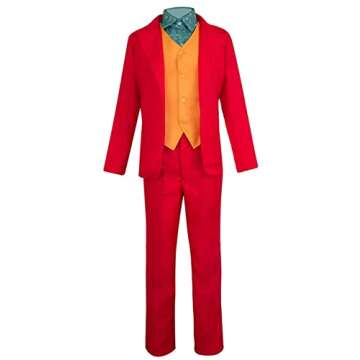 DZZK Joaquin Phoenix Cosplay Costume Red Suit - The Joker Outfit for Halloween