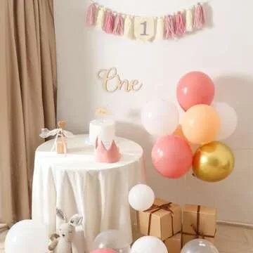 1st Birthday Decorations Girl or Boy First Birthday High Chair Banner 1st Birthday Hat One Cake Topper Sweet and Soft High Chair Banner First Birthday Girl Baby First Birthday Crown (Pink)