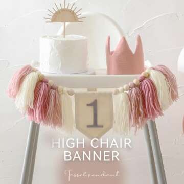 1st Birthday Decorations Girl or Boy First Birthday High Chair Banner 1st Birthday Hat One Cake Topper Sweet and Soft High Chair Banner First Birthday Girl Baby First Birthday Crown (Pink)