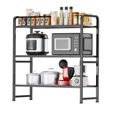 GEORIS 3 Tier Heavy Duty Metal Wire Shelf - Stackable