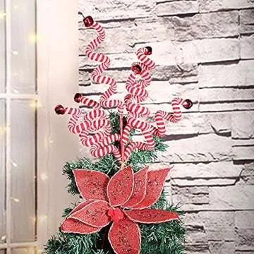Stylish Red Berry Picks for Christmas Decor - Set of 4