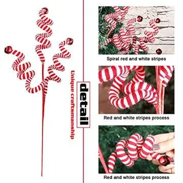 Stylish Red Berry Picks for Christmas Decor - Set of 4