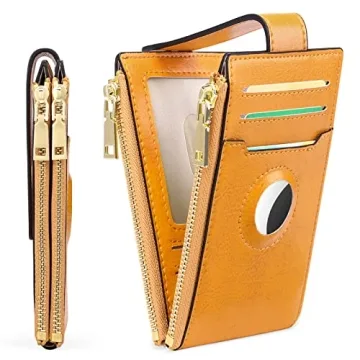 FALAN MULE Women's Wallet: Genuine Leather AirTag Bifold Card Holder