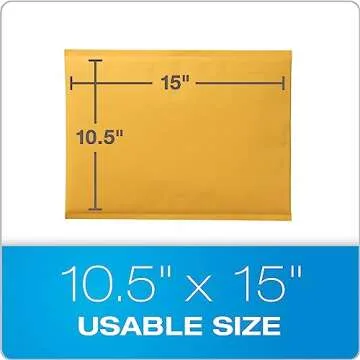 Quality Park Large Bubble Mailers, 10.5 x 15 Shipping Envelopes, Durable Brown Kraft Padded Envelopes, Redi-Strip Peel Off Closure, 25/Box (QUA85763)