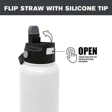 Hydraflow Hybrid - Triple Wall Vacuum Insulated Water Bottle with Flip Straw (25oz, Clay) Stainless Steel Metal Thermos, Reusable Leak Proof BPA-FREE for Sports and Travel