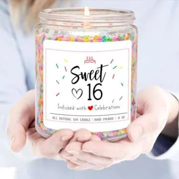 Homsolver Vanilla Birthday Cake Candle for Sweet 16 Gifts