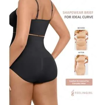 FeelinGirl Body Shaper Tummy Control Shapewear Underwear High Waisted Sculpting Briefs Panty Girdle