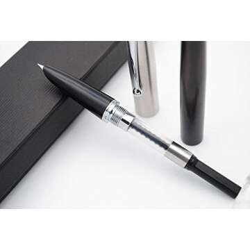 JINHAO 51A Wooden Fountain Pen Steel Cap (Ebony Wood, Extra Fine Nib 0.38mm)