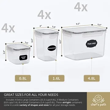Chef's Path BPA-Free Airtight Food Storage Containers 12-PC Set