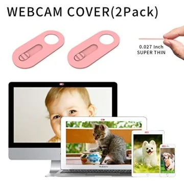 Ultra Slim Webcam Cover for Privacy - 2 Pack Pink