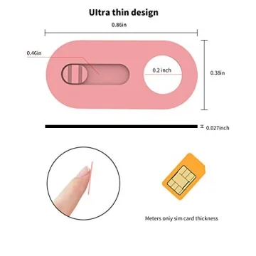 Ultra Slim Webcam Cover for Privacy - 2 Pack Pink