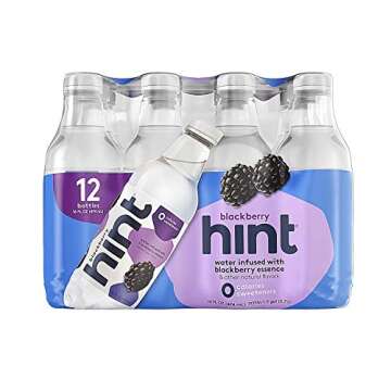 Hint Water Blackberry and Hint Water Cherry (Pack of 24), 12 Bottles Hint Blackberry & 12 Bottles Hi...